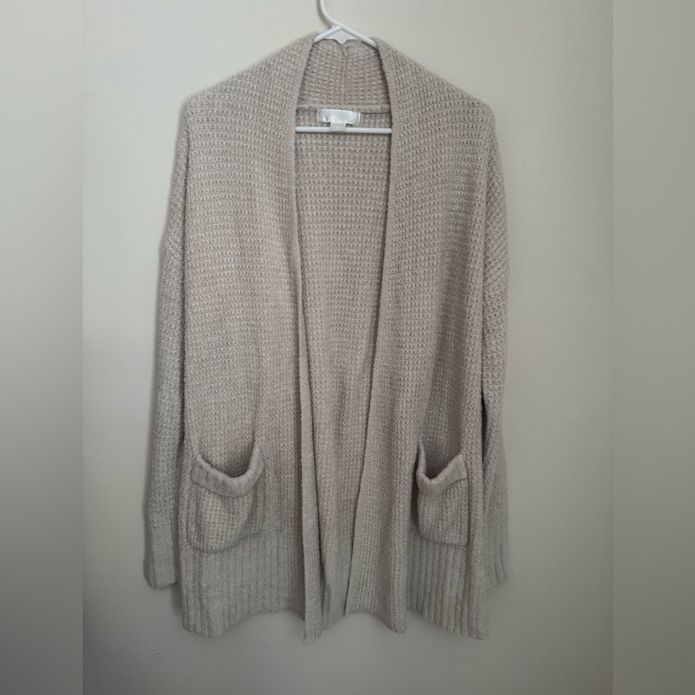 Barefoot Dreams CozyChic Lite Long Weekend Cardigan Women’s Size Large Tan Cozy